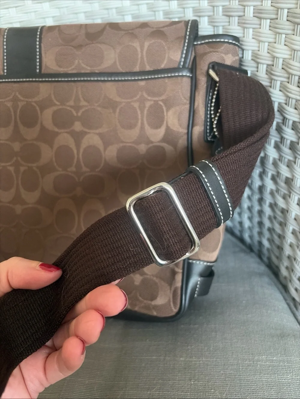 Coach Leather Signature Messenger Bag Shoulder Bag - Excellent